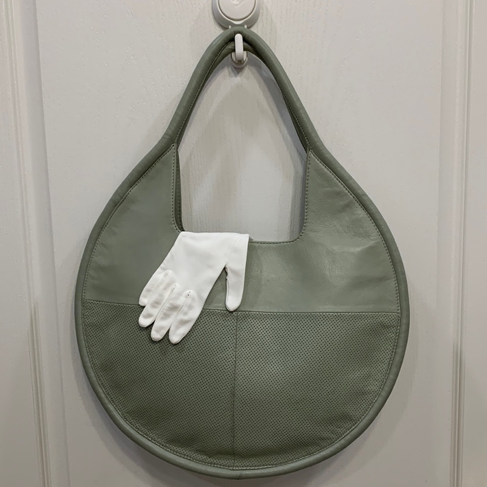 Anthropologie, Julian leather tote bag. Moss green